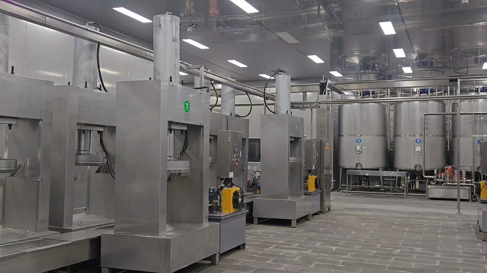 PT KAWANUA COCONUT NUSANTARA factory production floor with automated pressing and processing equipment