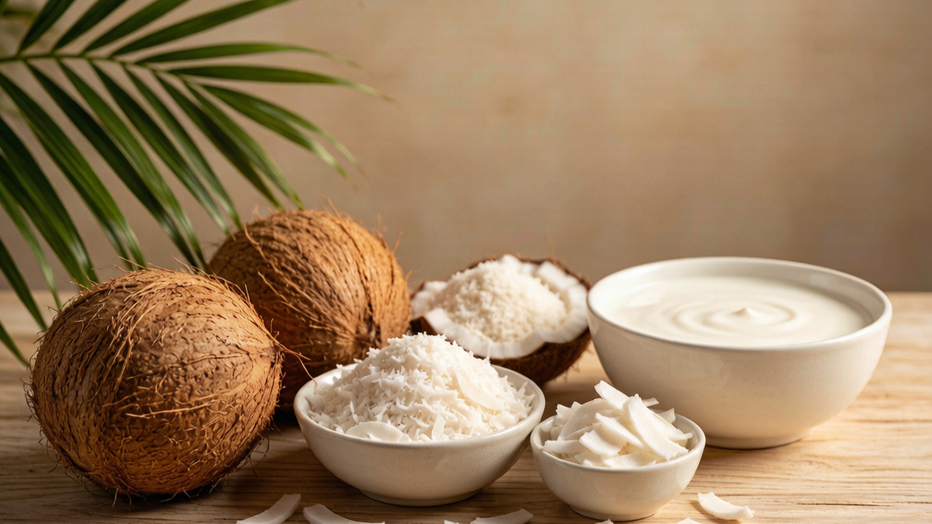 Coconut flakes and desiccated coconut food products